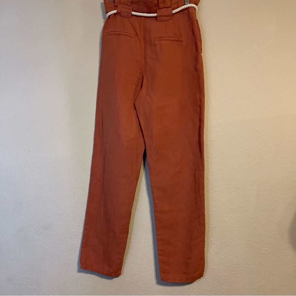 NWT VERONICA BEARD Karter Pleated Linen blend Pants - Picture 4 of 13
